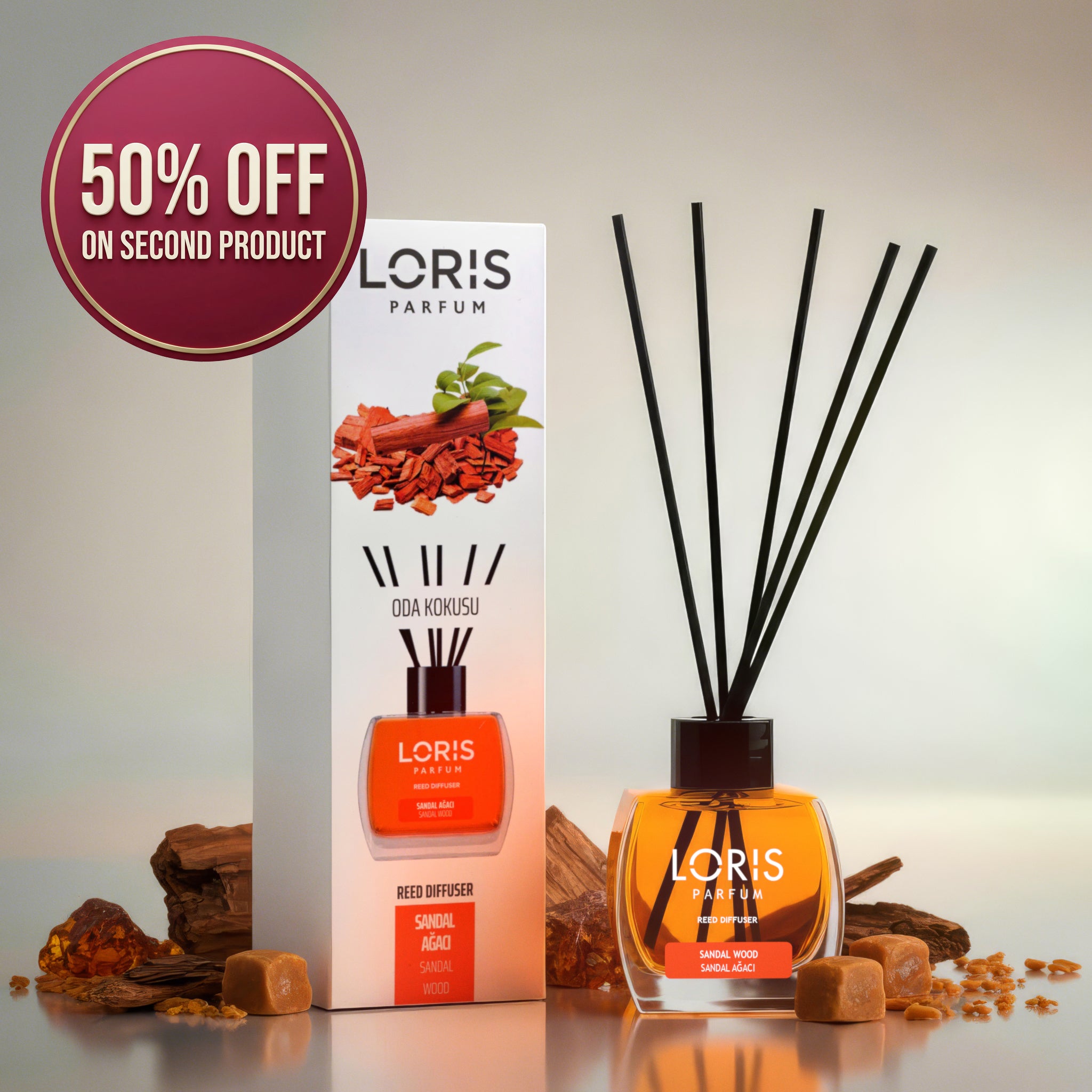 Diffuseur à bâtonnets au bois de santal 120 ml